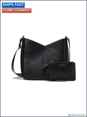 Vegan Leather Crossbody Bag with 4 Slip Pockets Adjustable Strap